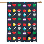 8-Bit Pixel Game Items Print House Flag