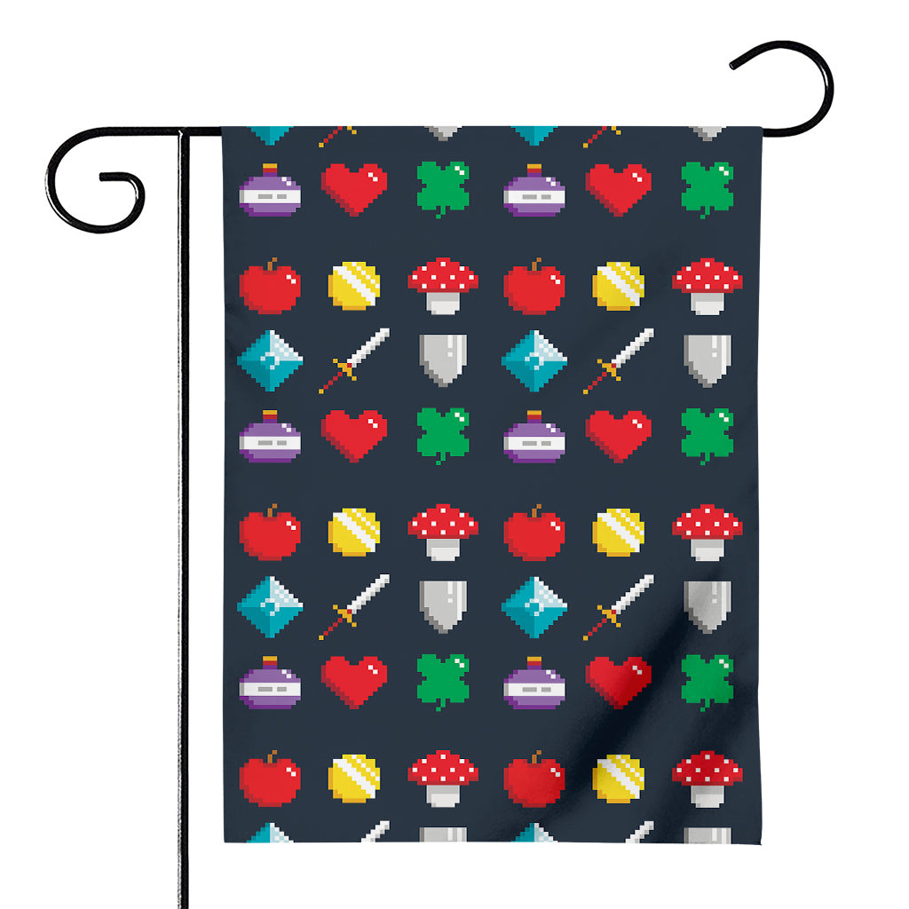 8-Bit Pixel Game Items Print House Flag