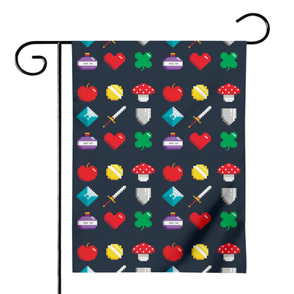 8-Bit Pixel Game Items Print House Flag