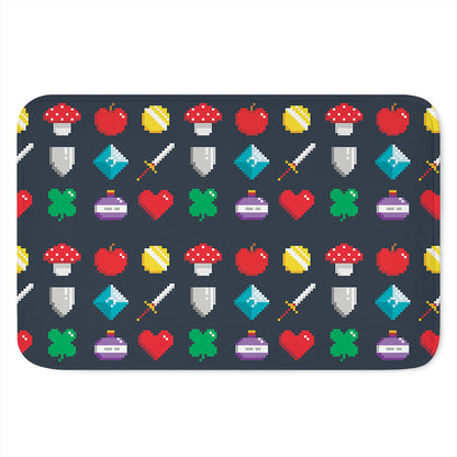8-Bit Pixel Game Items Print Indoor Door Mat