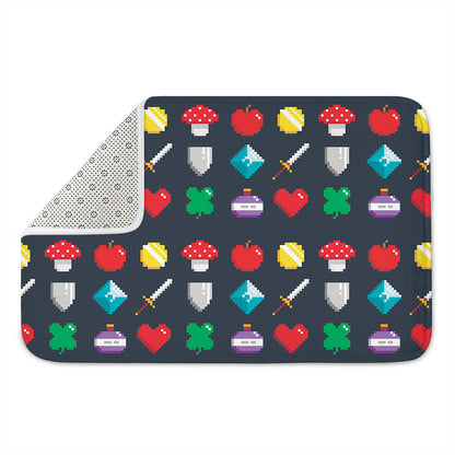 8-Bit Pixel Game Items Print Indoor Door Mat