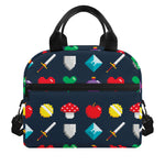 8-Bit Pixel Game Items Print Insulated Lunch Bag