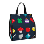 8-Bit Pixel Game Items Print Insulated Lunch Tote
