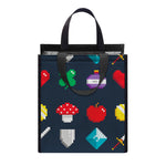8-Bit Pixel Game Items Print Insulated Lunch Tote