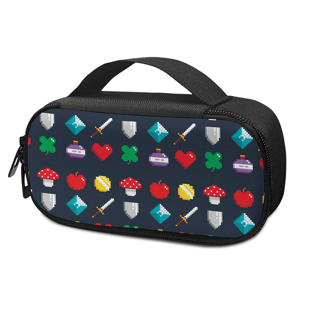 8-Bit Pixel Game Items Print Insulin Cooler Travel Case