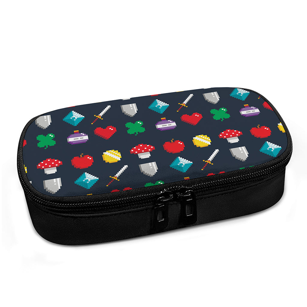 8-Bit Pixel Game Items Print Insulin Cooler Travel Case