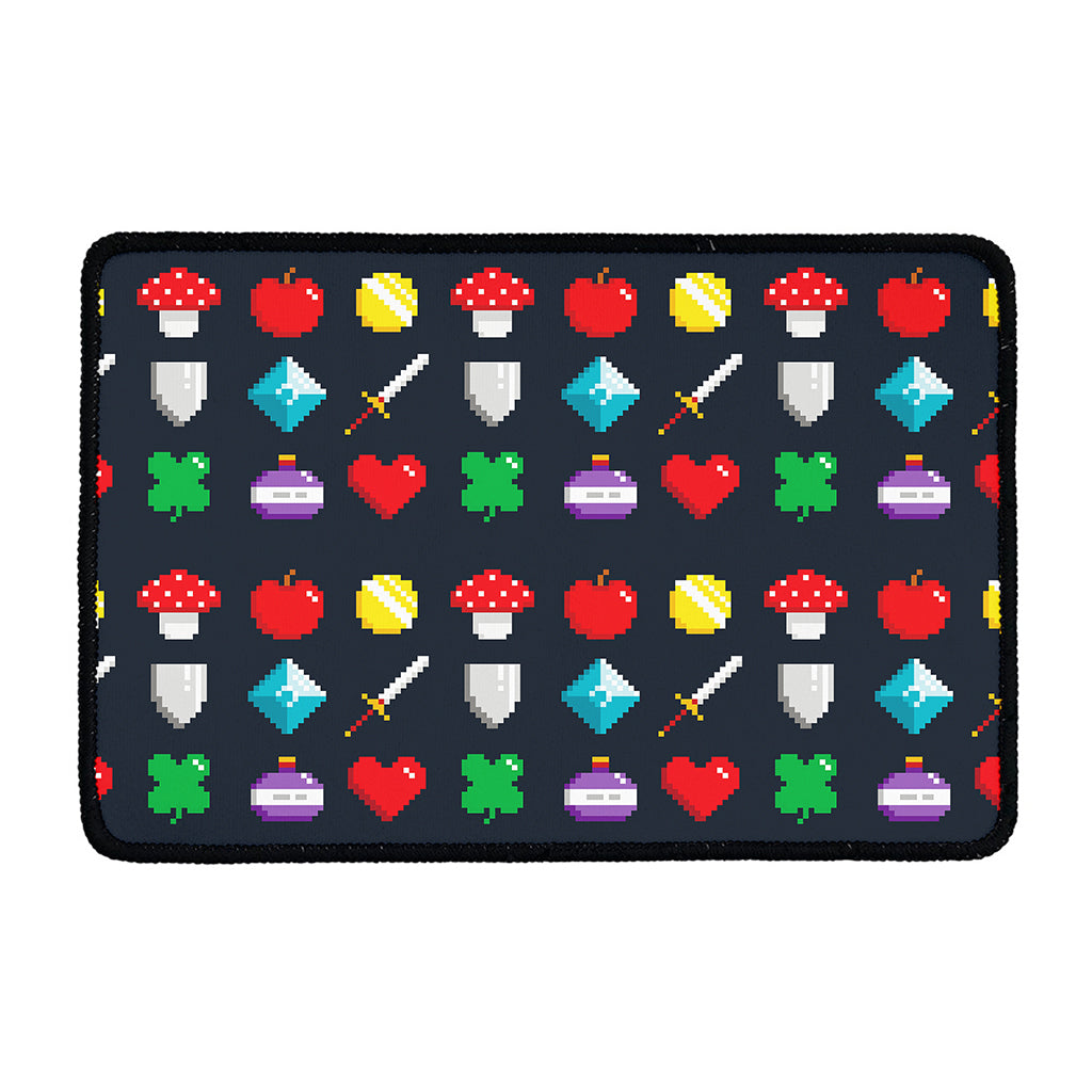 8-Bit Pixel Game Items Print Kitchen Mat