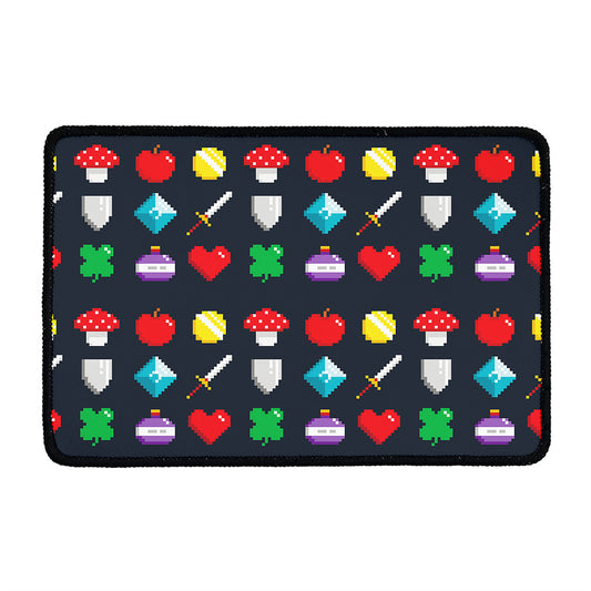 8-Bit Pixel Game Items Print Kitchen Mat