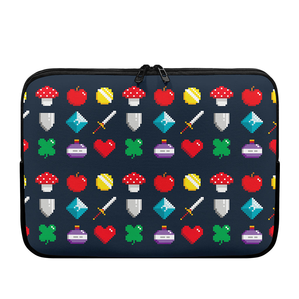8-Bit Pixel Game Items Print Laptop Sleeve