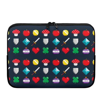 8-Bit Pixel Game Items Print Laptop Sleeve