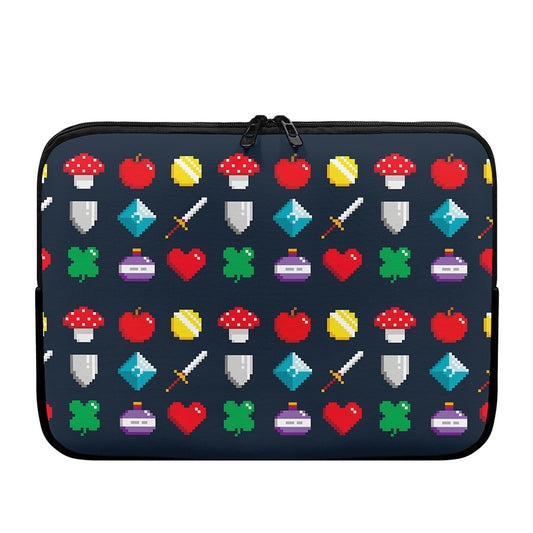 8-Bit Pixel Game Items Print Laptop Sleeve