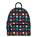 8-Bit Pixel Game Items Print Leather Backpack