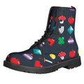 8-Bit Pixel Game Items Print Lace-Up Boots