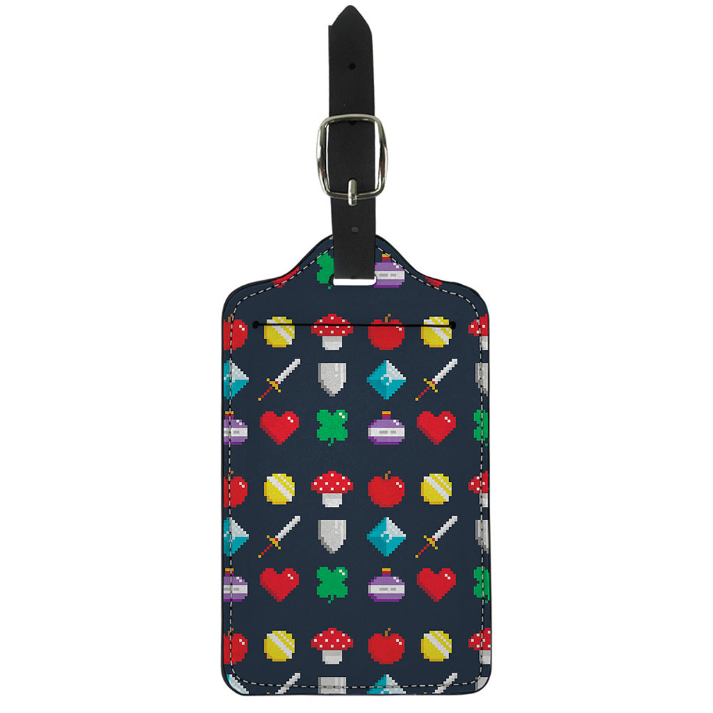 8-Bit Pixel Game Items Print Luggage Tag