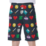 8-Bit Pixel Game Items Print Men's Beach Shorts