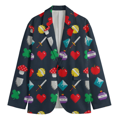 8-Bit Pixel Game Items Print Men's Blazer