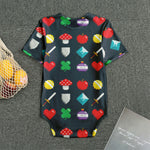 8-Bit Pixel Game Items Print Men's Bodysuit