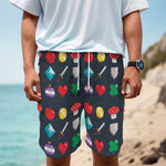 8-Bit Pixel Game Items Print Men's Cargo Shorts