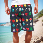 8-Bit Pixel Game Items Print Men's Cargo Shorts