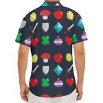 8-Bit Pixel Game Items Print Men's Deep V-Neck Shirt