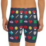 8-Bit Pixel Game Items Print Men's Long Boxer Briefs