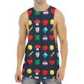 8-Bit Pixel Game Items Print Men's Muscle Tank Top