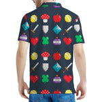 8-Bit Pixel Game Items Print Men's Polo Shirt