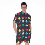 8-Bit Pixel Game Items Print Men's Rompers