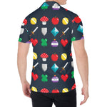 8-Bit Pixel Game Items Print Men's Shirt