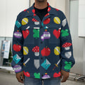 8-Bit Pixel Game Items Print Men's Shirt Jacket