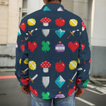8-Bit Pixel Game Items Print Men's Shirt Jacket