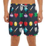 8-Bit Pixel Game Items Print Men's Split Running Shorts