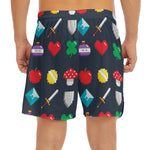8-Bit Pixel Game Items Print Men's Split Running Shorts
