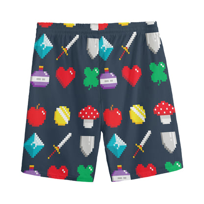 8-Bit Pixel Game Items Print Men's Sports Shorts