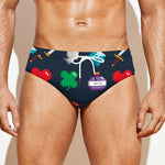 8-Bit Pixel Game Items Print Men's Swim Briefs