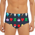 8-Bit Pixel Game Items Print Men's Triangle Swim Briefs