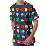 8-Bit Pixel Game Items Print Men's Velvet T-Shirt