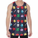 8-Bit Pixel Game Items Print Men's Velvet Tank Top