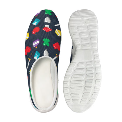8-Bit Pixel Game Items Print Mesh Casual Shoes