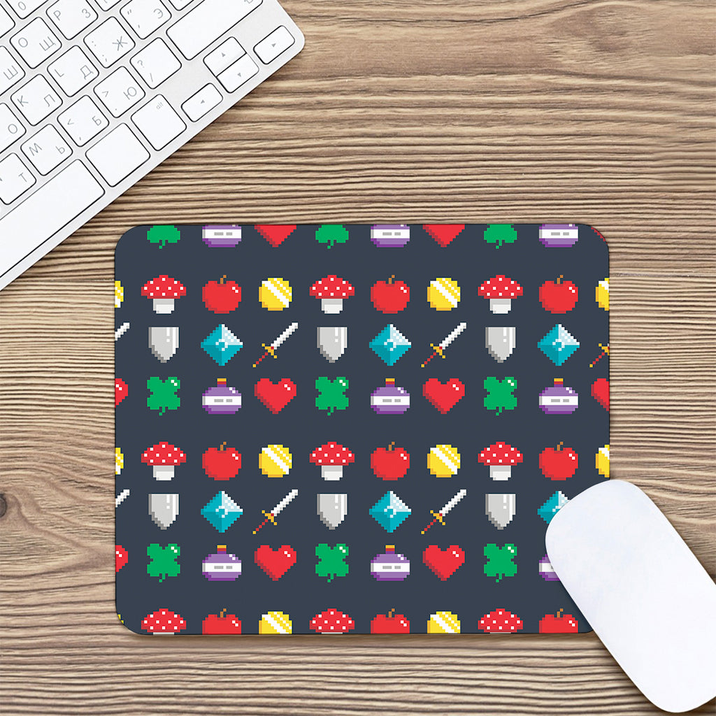 8-Bit Pixel Game Items Print Mouse Pad