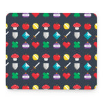 8-Bit Pixel Game Items Print Mouse Pad