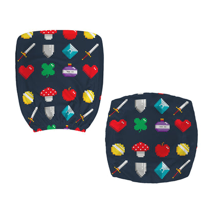 8-Bit Pixel Game Items Print Office Chair Cover