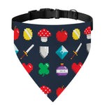 8-Bit Pixel Game Items Print Over The Collar Dog Bandana