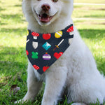 8-Bit Pixel Game Items Print Over The Collar Dog Bandana