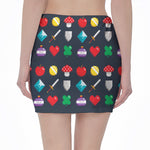 8-Bit Pixel Game Items Print Pencil Mini Skirt