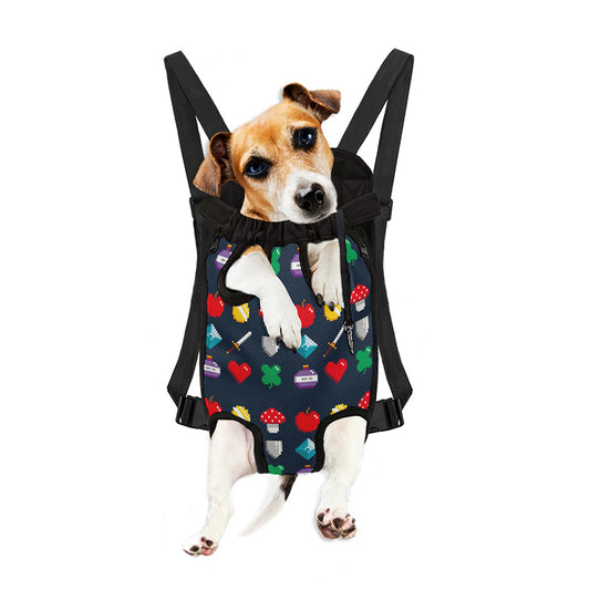 8-Bit Pixel Game Items Print Pet Carrier Backpack