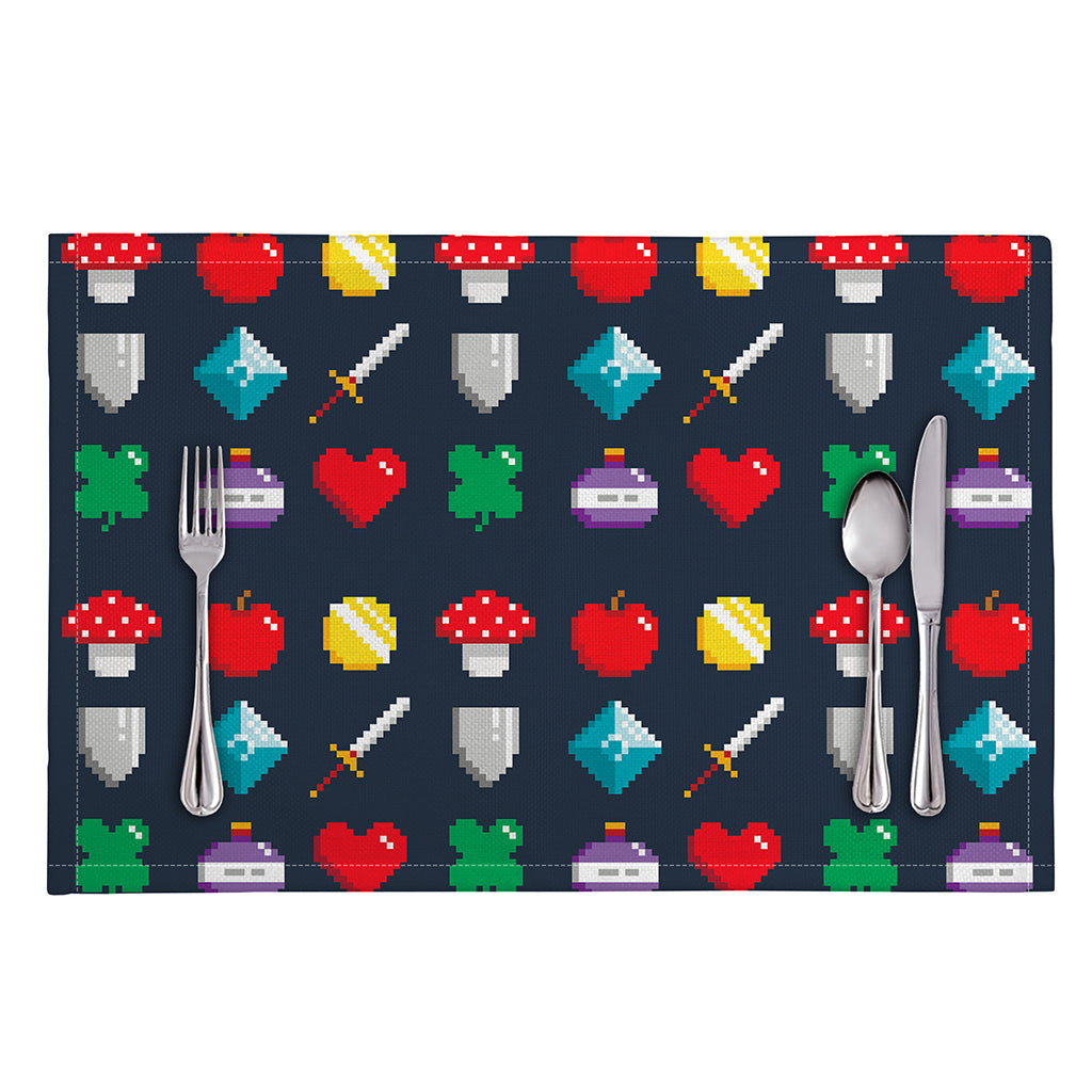 8-Bit Pixel Game Items Print Placemat