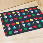 8-Bit Pixel Game Items Print Polyester Doormat