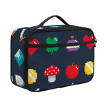 8-Bit Pixel Game Items Print Portable Lunch Bag