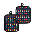 8-Bit Pixel Game Items Print Pot Holders
